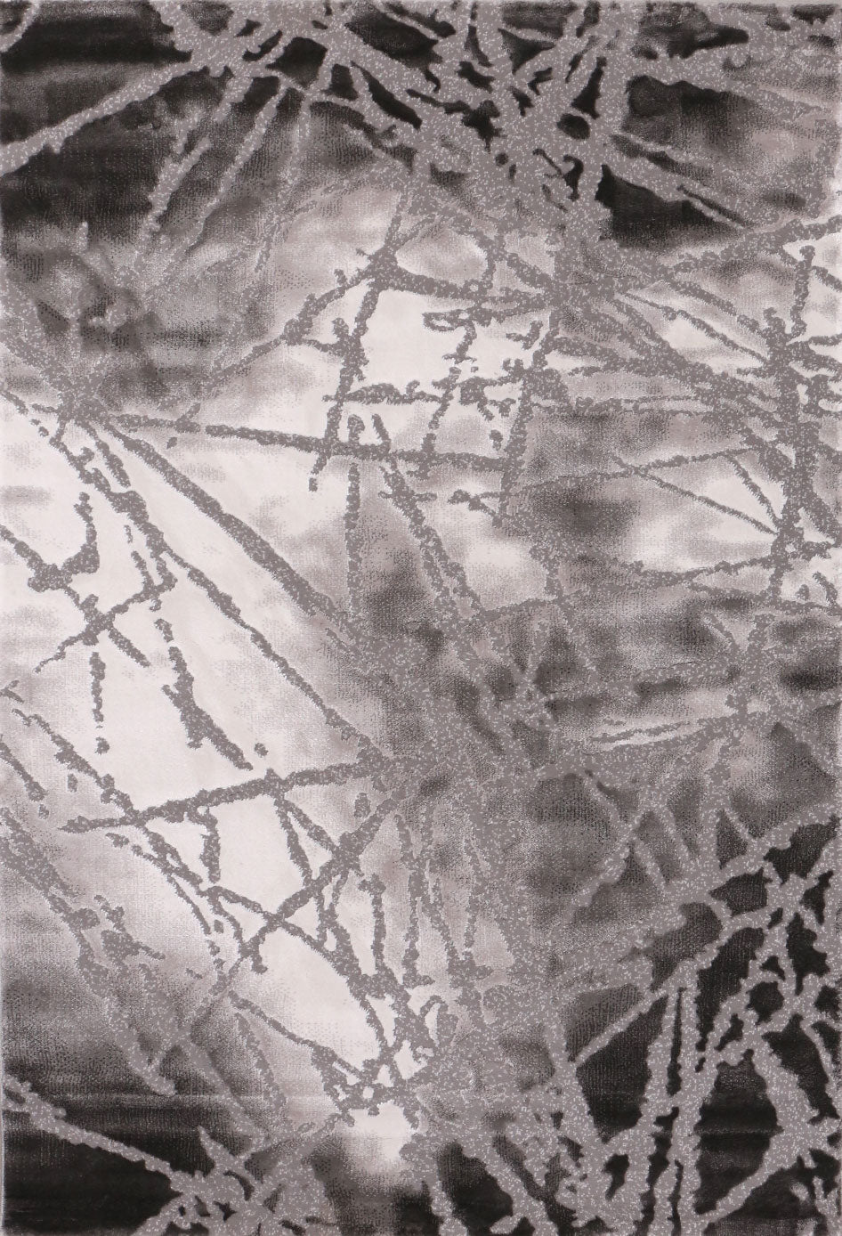 Short-pile abstract distressed-look rug for living room, bedroom, kitchen, in grey and white, suitable for living room, bedroom, kitchen