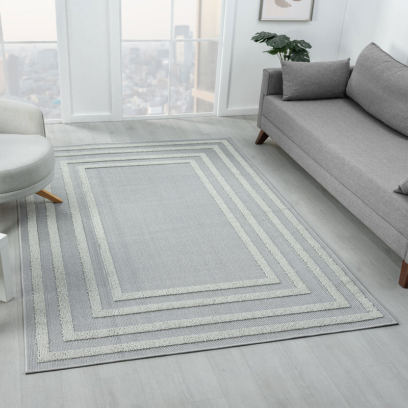 Boho high-pile rug for living room, bedroom, kitchen, hallway; washable 3D rug-zoom-