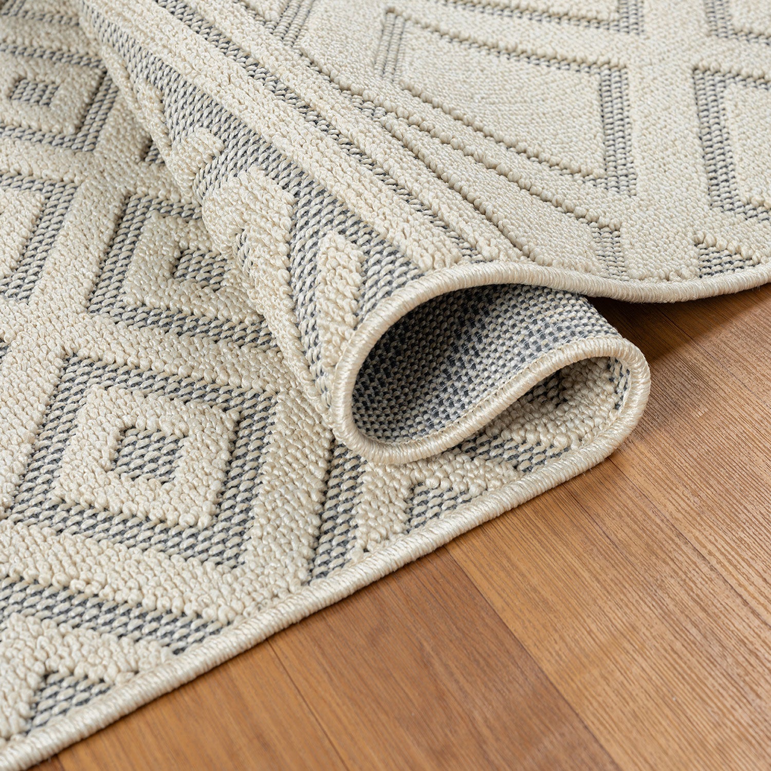Boho high-pile rug for living room, bedroom, modern Scandinavian, washable 3D rug-zoom-3