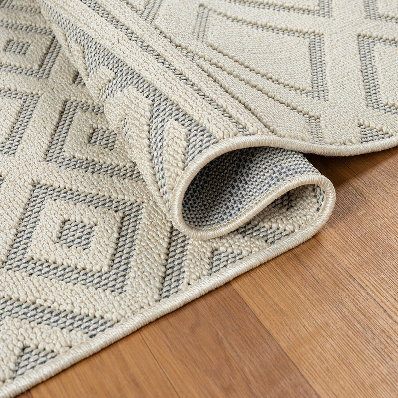 Boho high-pile rug for living room, bedroom, modern Scandinavian, washable 3D rug-zoom-