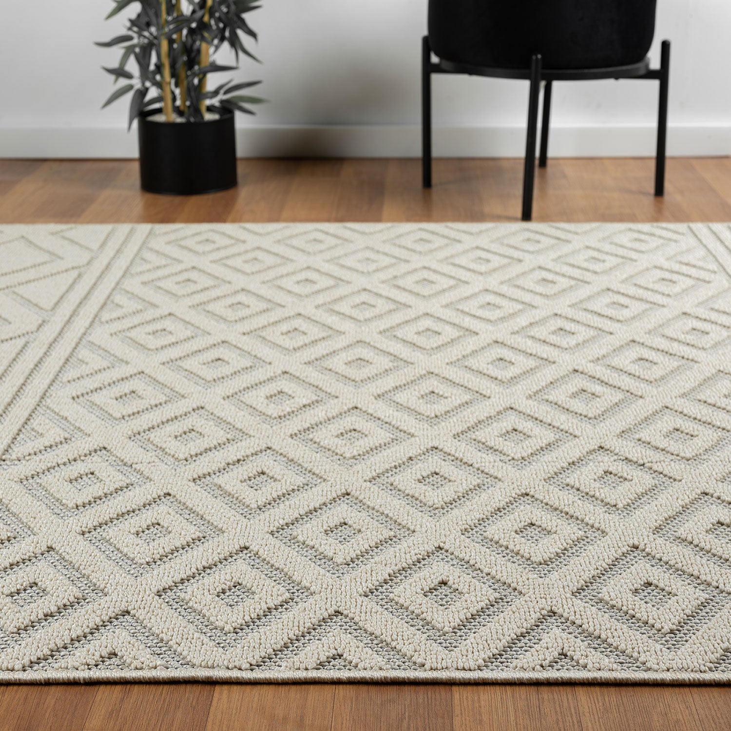 Boho high-pile rug for living room, bedroom, modern Scandinavian, washable 3D rug-zoom-4