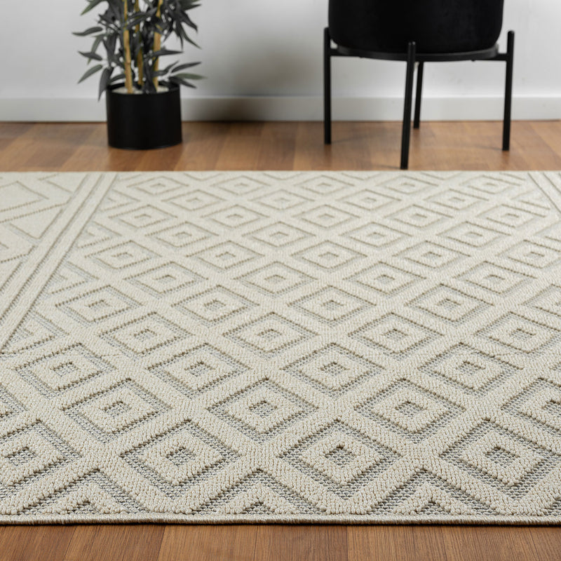 Boho high-pile rug for living room, bedroom, modern Scandinavian, washable 3D rug-zoom-