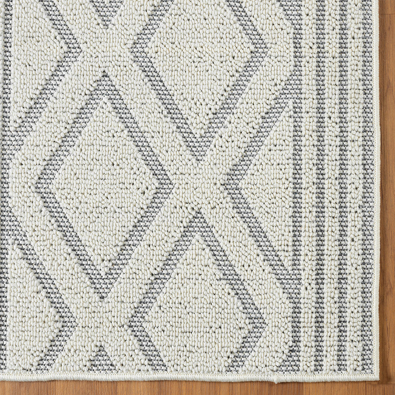 Boho high-pile rug for living room, bedroom, modern Scandinavian, washable 3D rug-zoom-