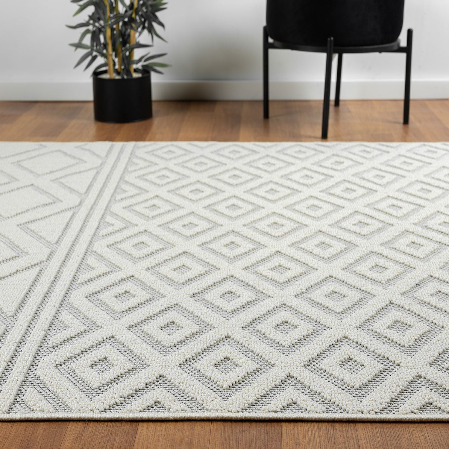 Boho high-pile rug for living room, bedroom, modern Scandinavian, washable 3D rug-13