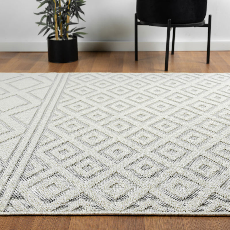 Boho high-pile rug for living room, bedroom, modern Scandinavian, washable 3D rug-zoom-