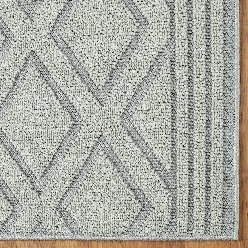 Boho high-pile rug for living room, bedroom, modern Scandinavian, washable 3D rug-zoom-