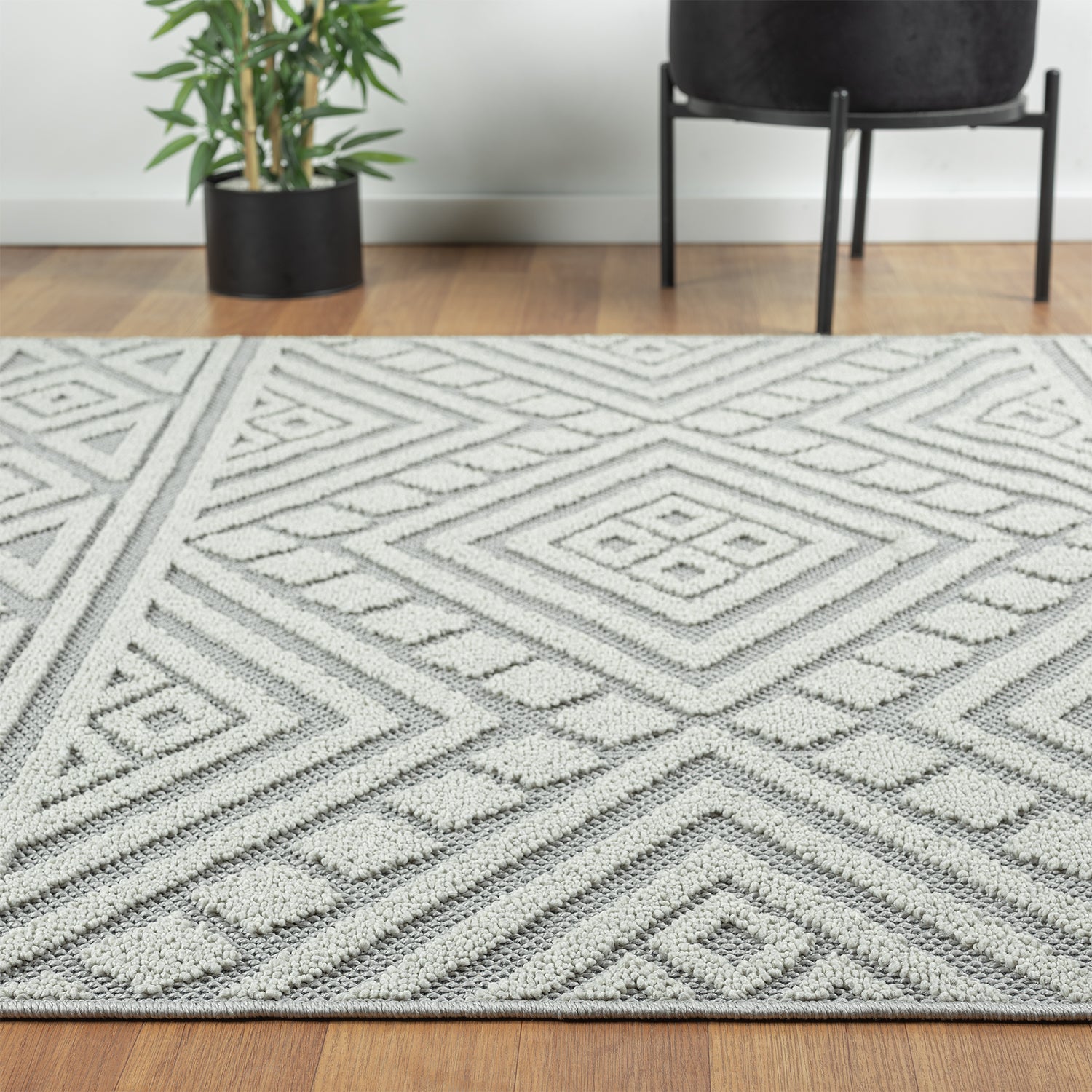 Boho rug for living room, bedroom, Scandinavian fringe, washable 3D rug-zoom-14