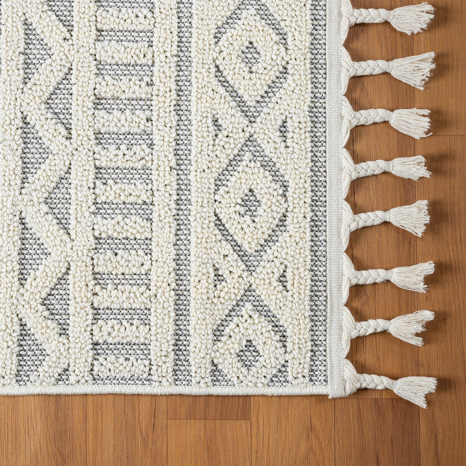 Boho rug for living room, bedroom, Scandinavian fringe, washable 3D rug-zoom-10