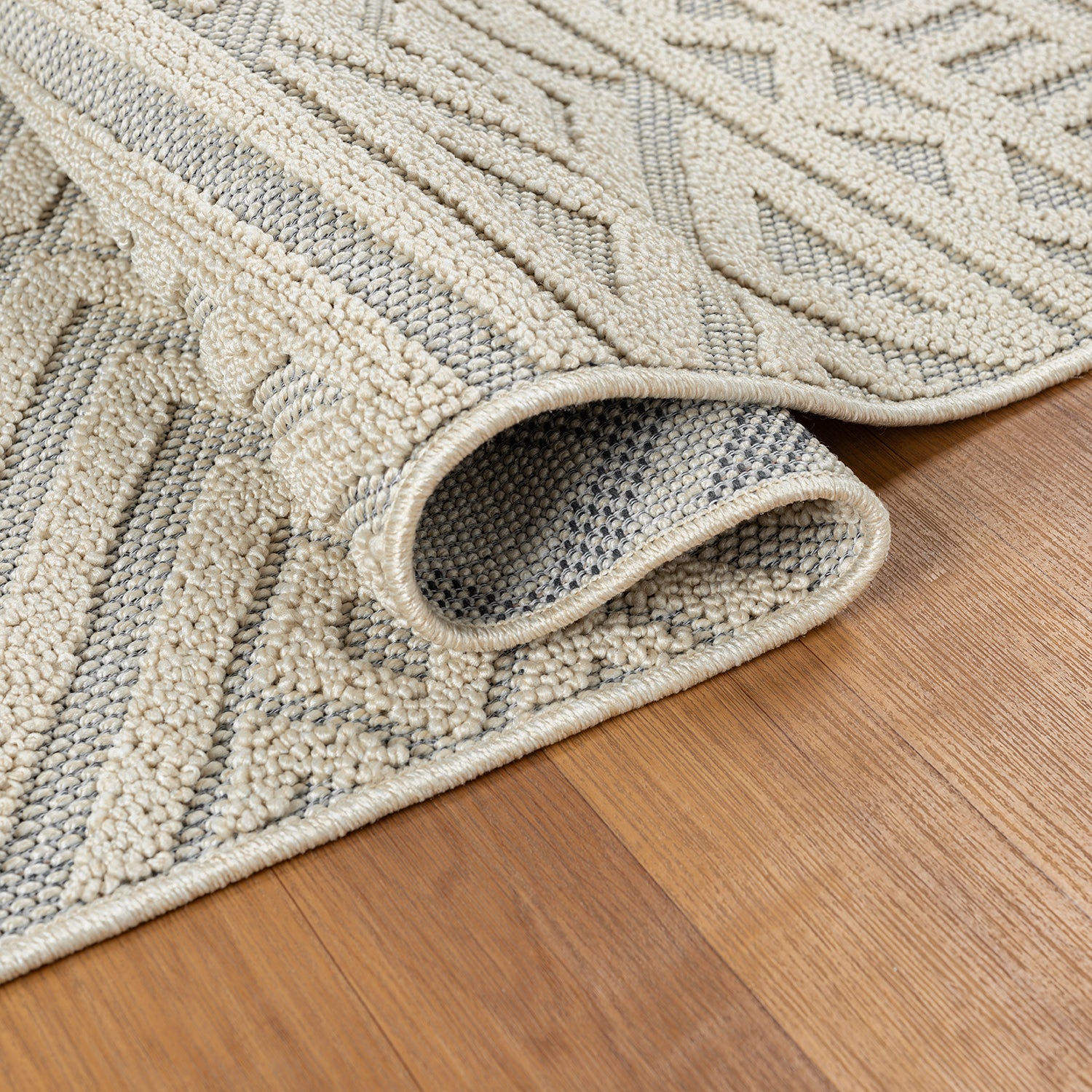 Boho rug for living room, bedroom, Scandinavian fringe, washable 3D rug-zoom-5