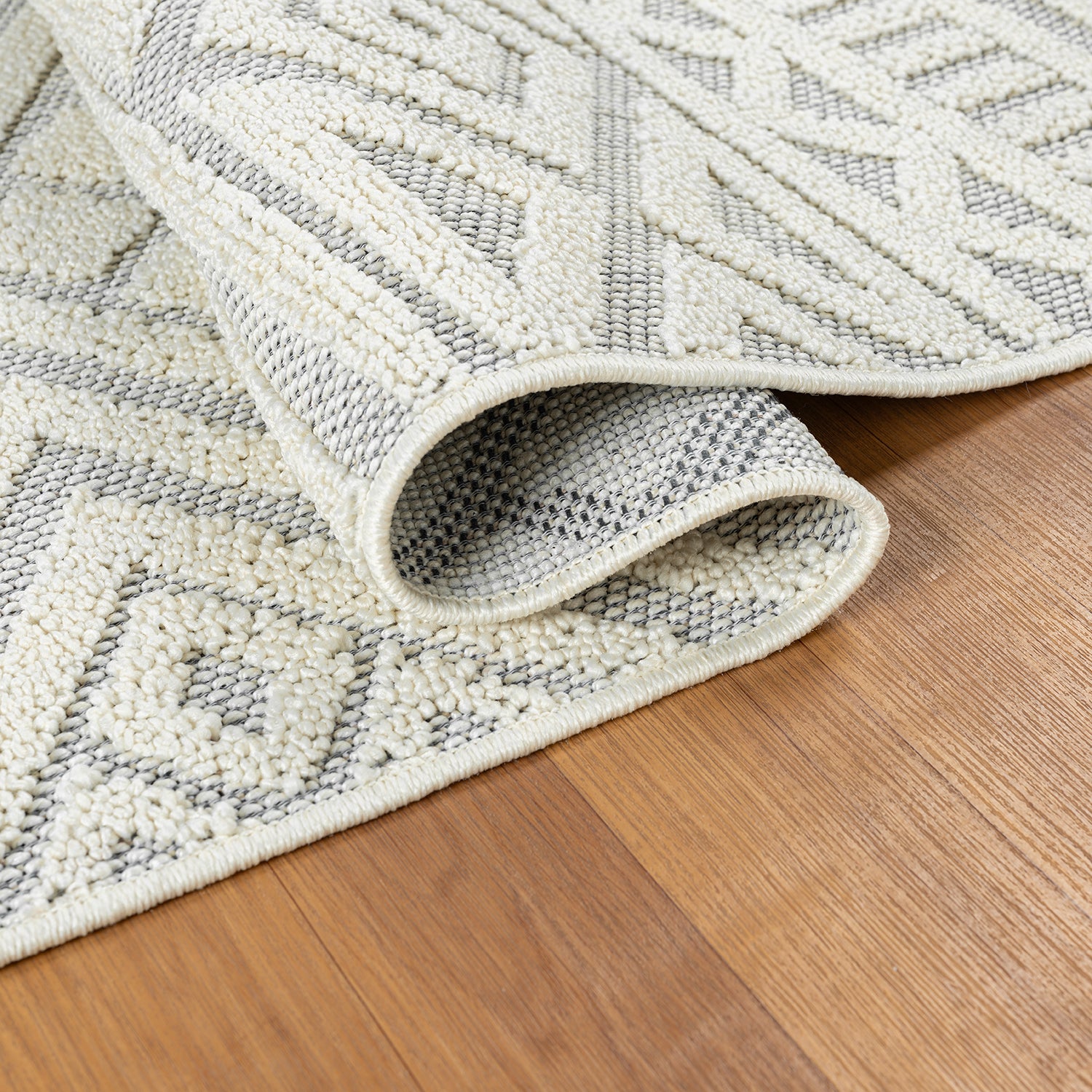Boho rug for living room, bedroom, Scandinavian fringe, washable 3D rug-zoom-9