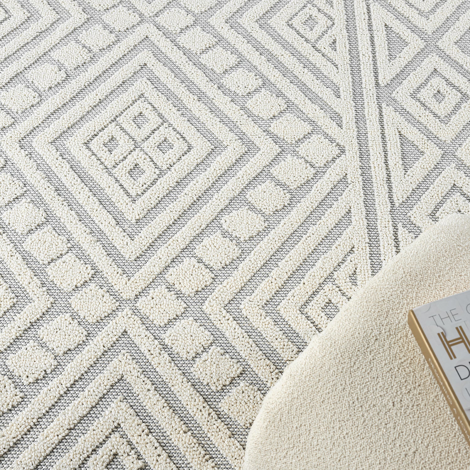 Boho rug for living room, bedroom, Scandinavian fringe, washable 3D rug-zoom-11