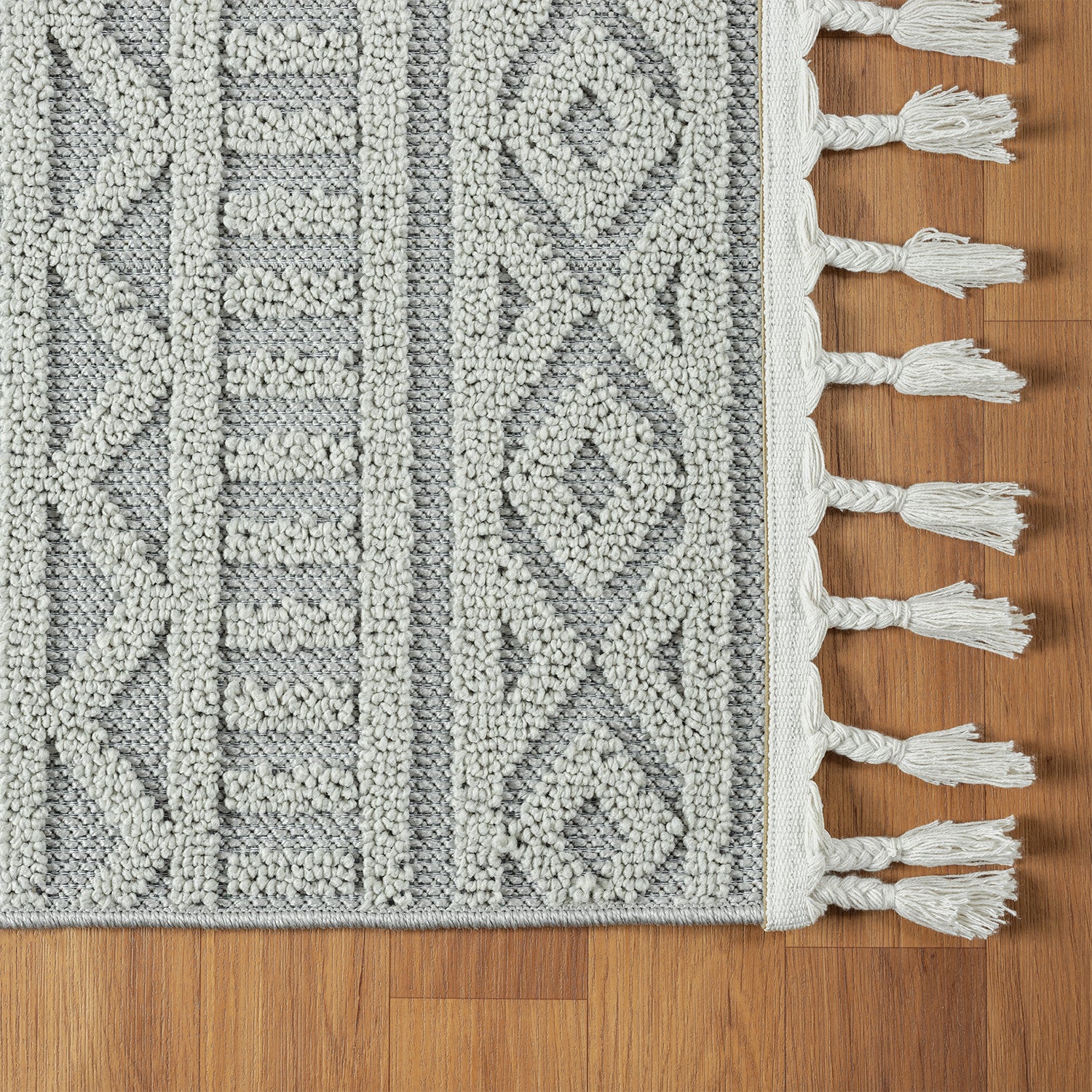 Boho rug for living room, bedroom, Scandinavian fringe, washable 3D rug-16