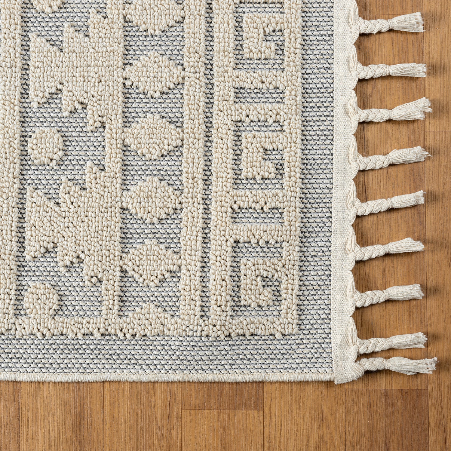Boho Scandinavian style rug for living room, bedroom, balcony, kitchen, terrace, hallway, 3D cream-10
