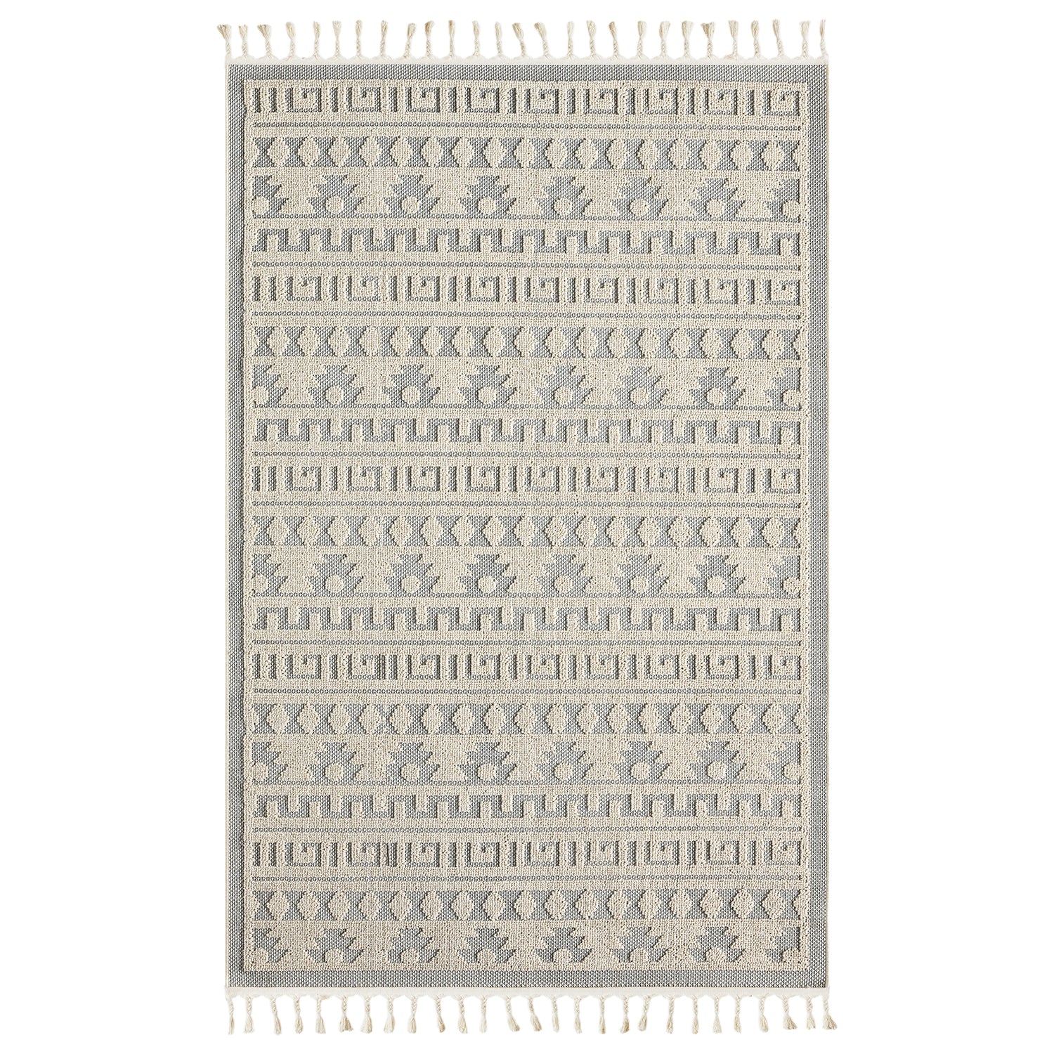 Boho Scandinavian style rug for living room, bedroom, balcony, kitchen, terrace, hallway, 3D cream-zoom-12