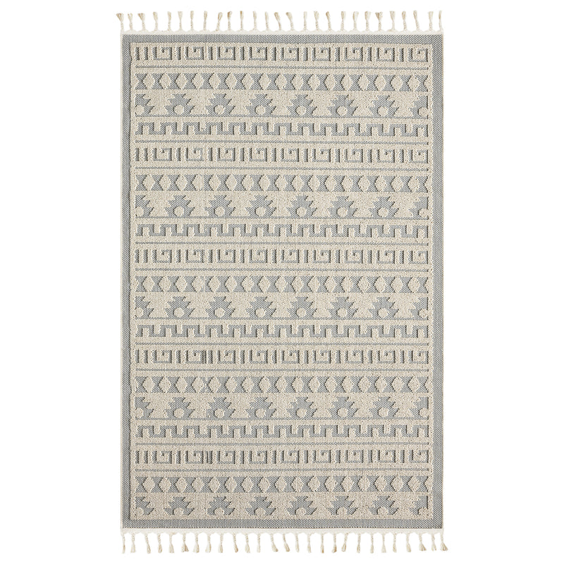 Boho Scandinavian style rug for living room, bedroom, balcony, kitchen, terrace, hallway, 3D cream-zoom-