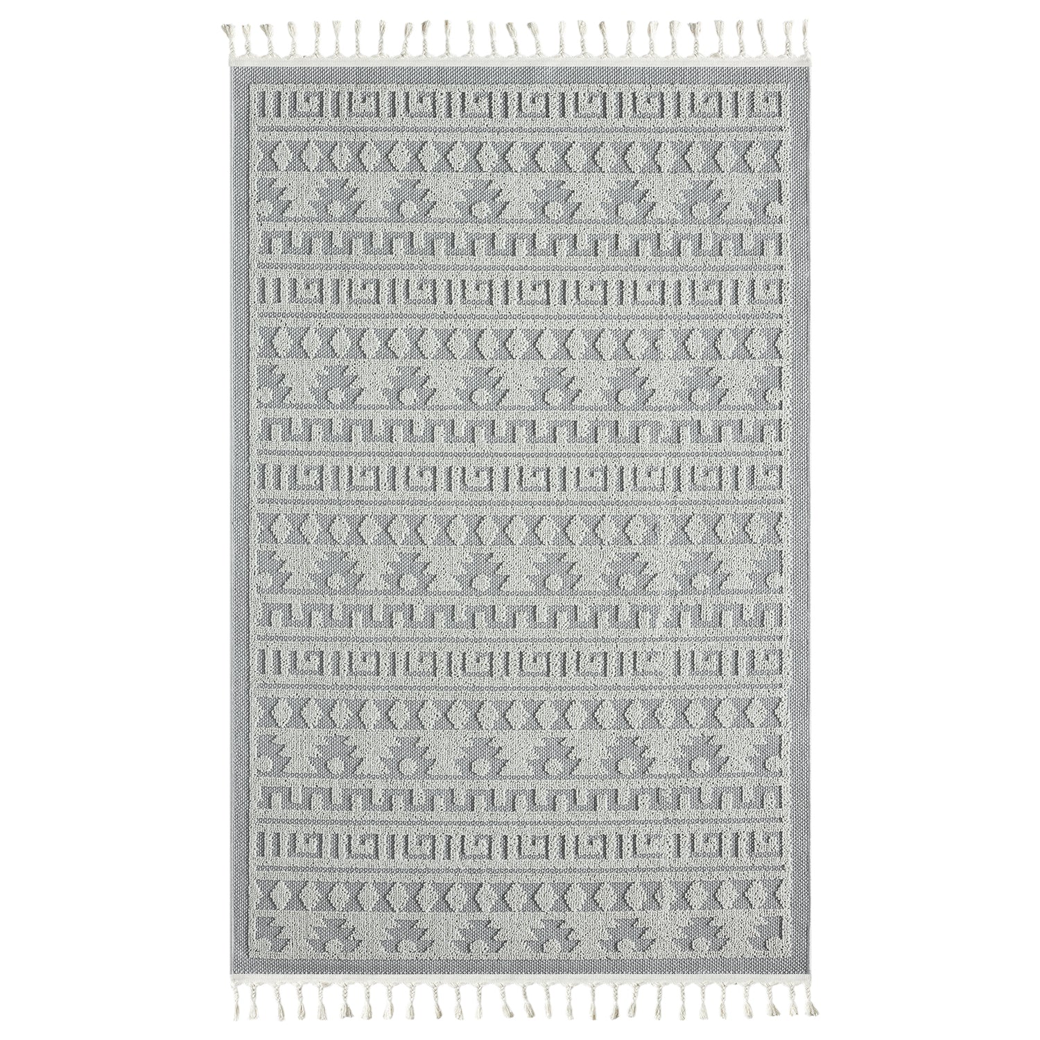 Boho Scandinavian style rug for living room, bedroom, balcony, kitchen, terrace, hallway, 3D cream-18