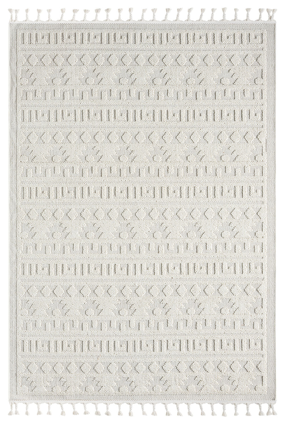 Boho Scandinavian style rug for living room, bedroom, balcony, kitchen, terrace, hallway, 3D cream