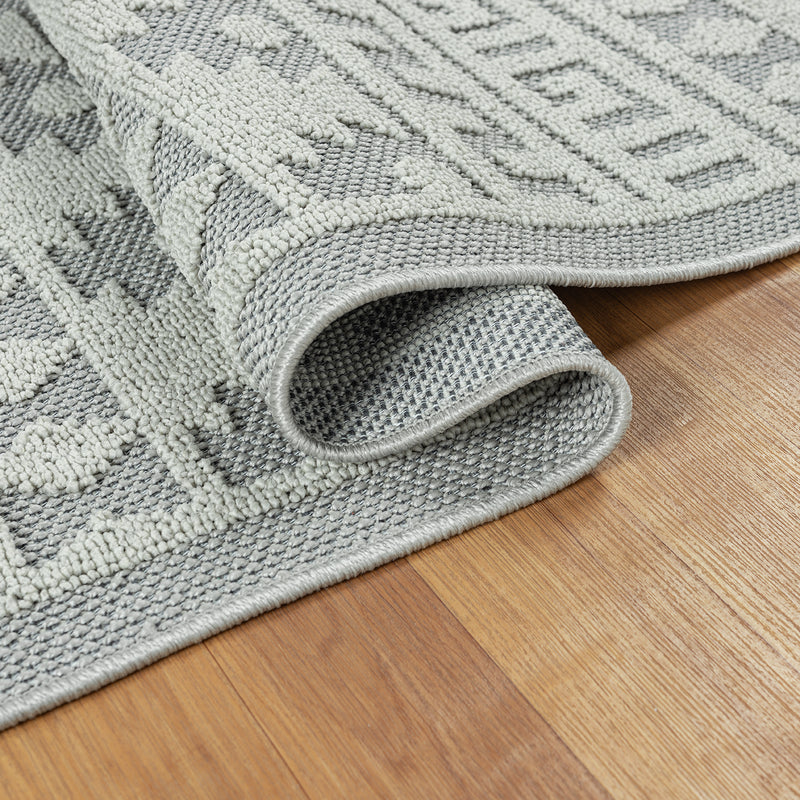 Boho Scandinavian style rug for living room, bedroom, balcony, kitchen, terrace, hallway, 3D cream-zoom-