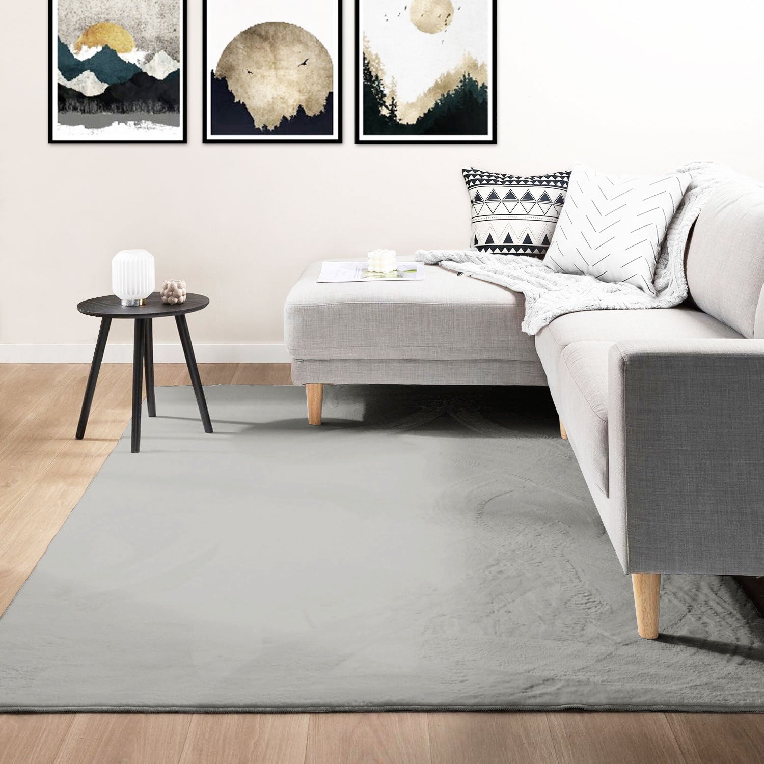 Carpet for living room/bedroom: Fluffy, short pile – washable and suitable for underfloor heating-2
