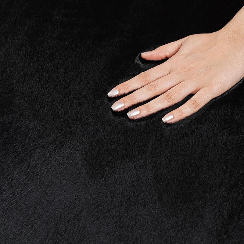 Carpet for living room/bedroom: Fluffy, short pile – washable and suitable for underfloor heating-zoom-