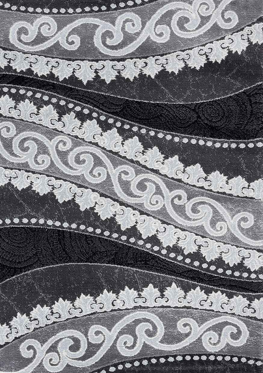 Teppich kurzflor Moderner Orientteppich mit Glitzergarn in Grau Anthrazit Weiß, für Wohnzimmer, Schlafzimmer-zoom-3