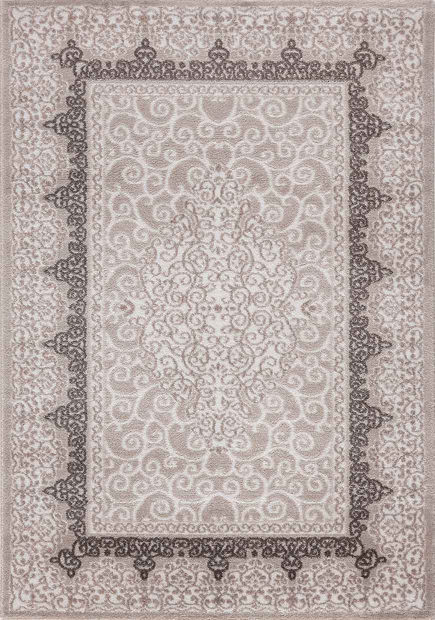 Designer short-pile living room rug with glitter abstract used look in brown