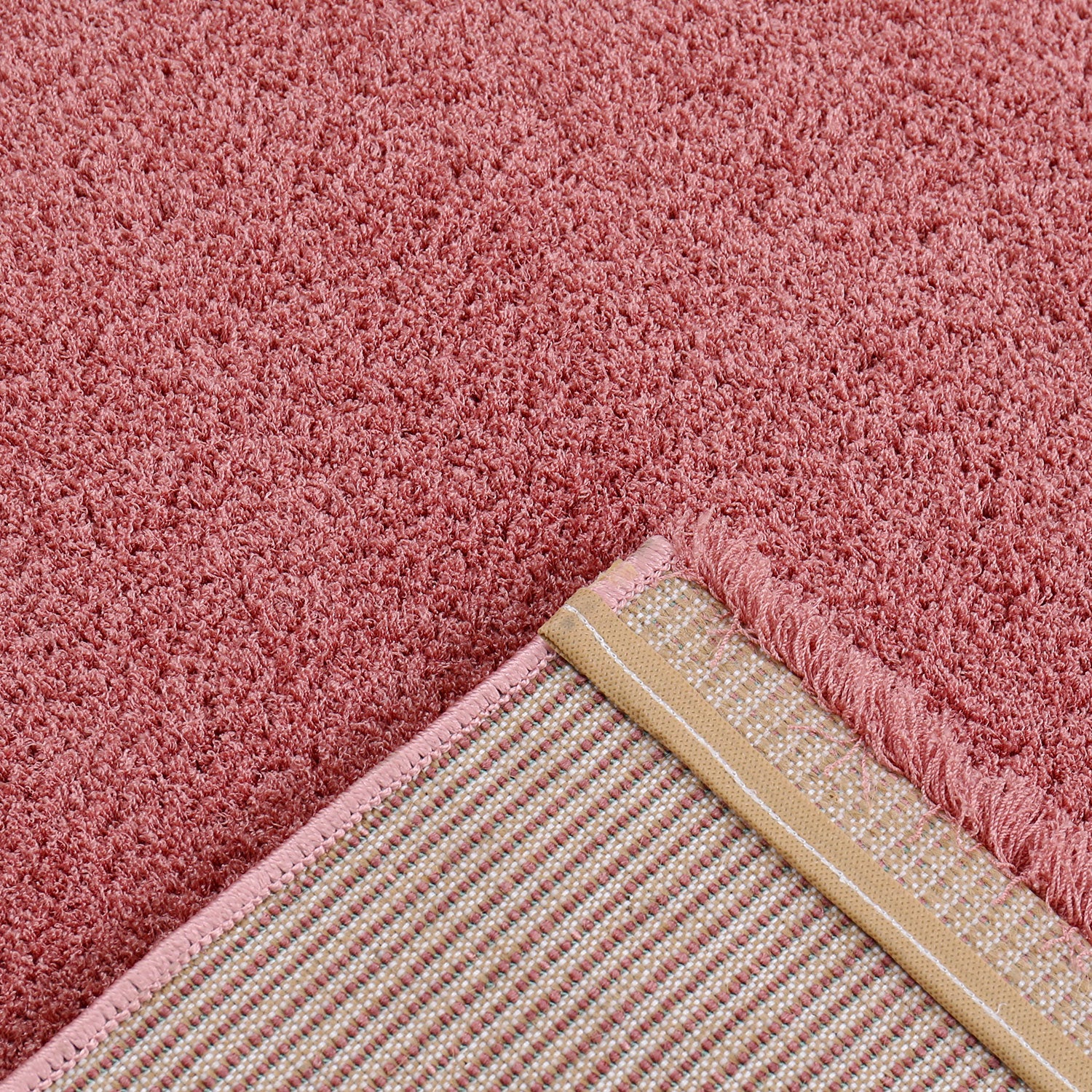 Pink High Pile Rug, Extra Soft Microfiber, Fluffy for Living Room, Bedroom, Children's Room-zoom-3
