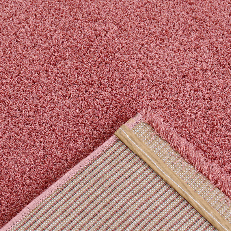 Pink High Pile Rug, Extra Soft Microfiber, Fluffy for Living Room, Bedroom, Children's Room-zoom-