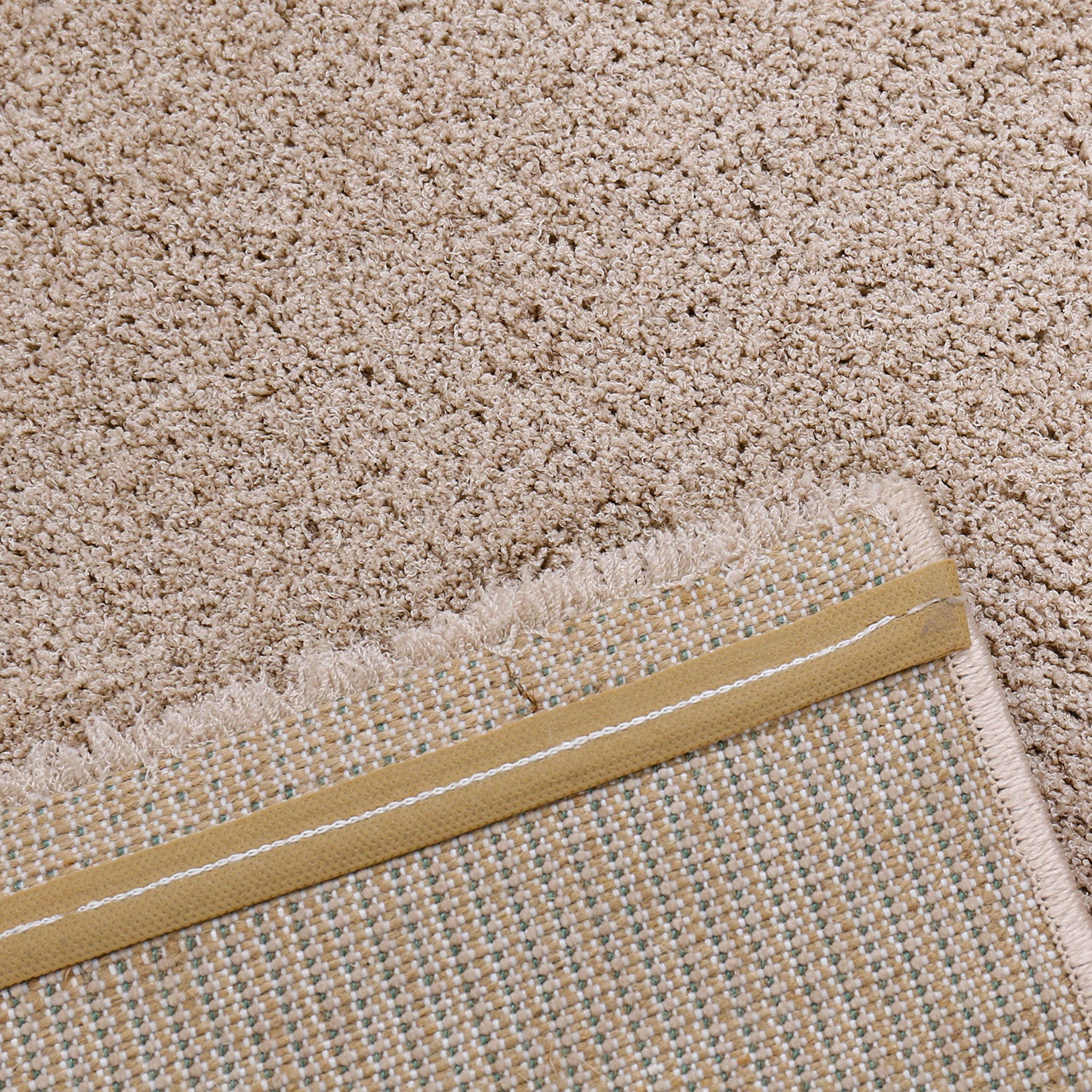 High-pile beige rug, extra soft microfiber, fluffy, for living room, bedroom, children's room-2