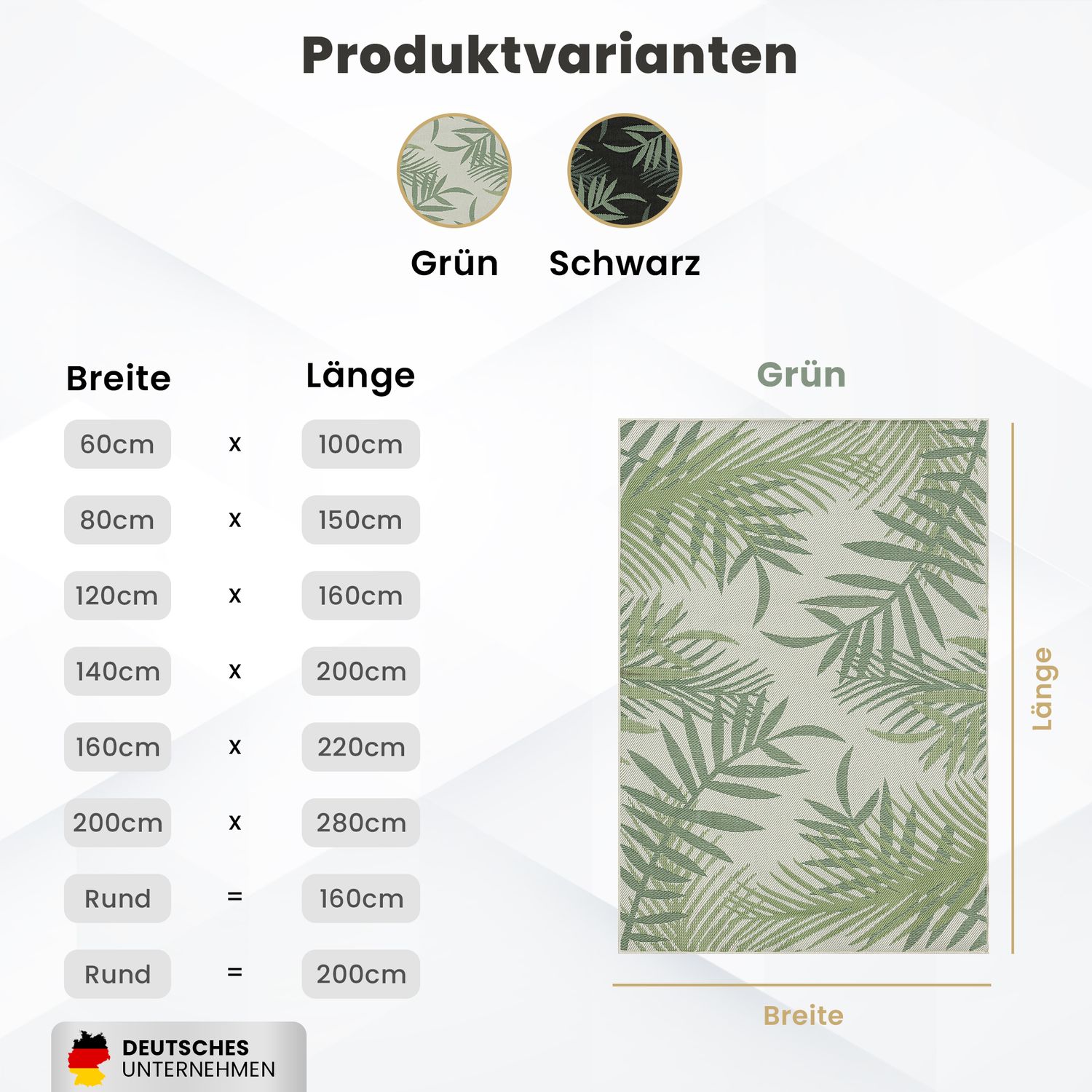 Flatweave carpet for patio, balcony, kitchen, indoor and outdoor use, palm motif, green and black-9