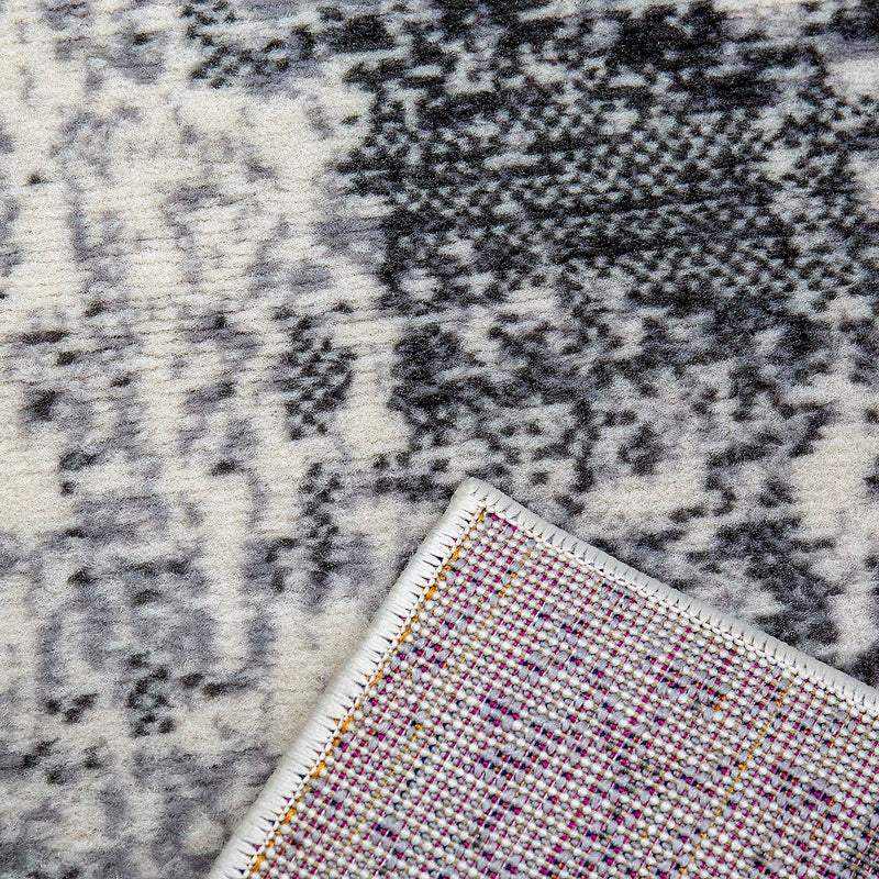 Teppich Beige Grau Creme Abstrakt Vintage Look Wohnzimmer Kurzflor Designer Teppich-zoom-