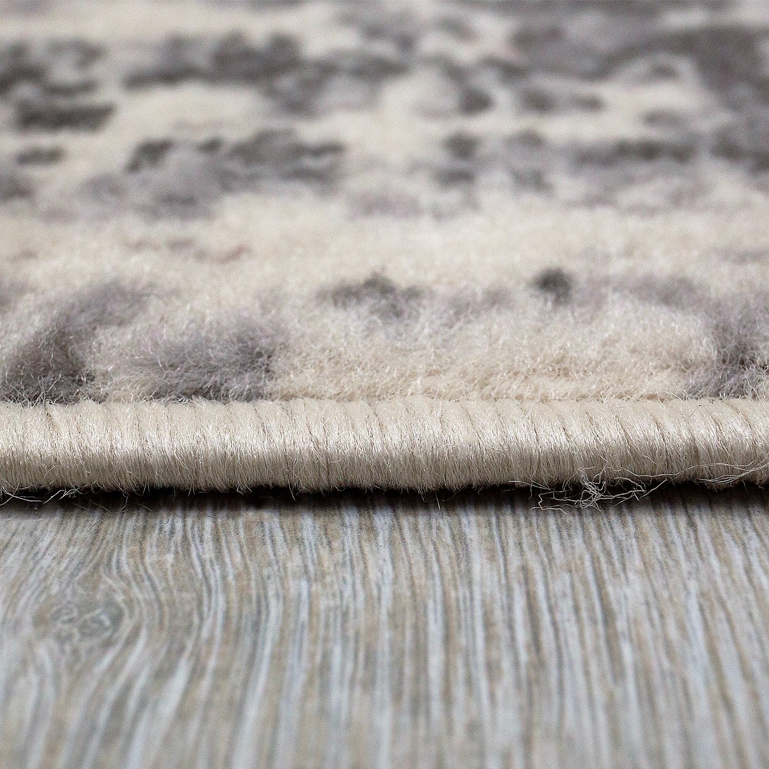 Teppich Beige Grau Creme Abstrakt Vintage Look Wohnzimmer Kurzflor Designer Teppich-zoom-3