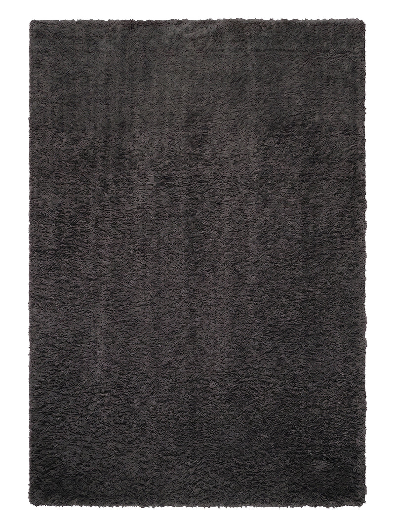High-pile rug, grey anthracite, extra soft microfiber, fluffy, for living room, bedroom, children's room-zoom-