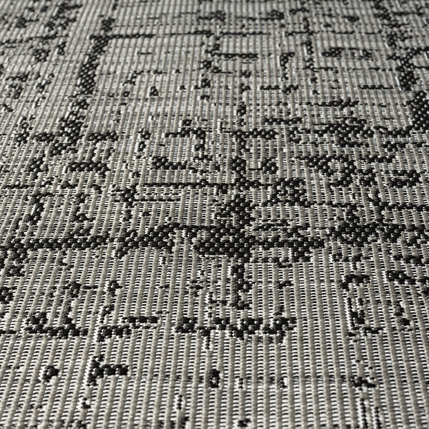 Indoor and outdoor flatweave carpet for patio, balcony, conservatory; durable; abstract; grey, anthracite, brown-zoom-4