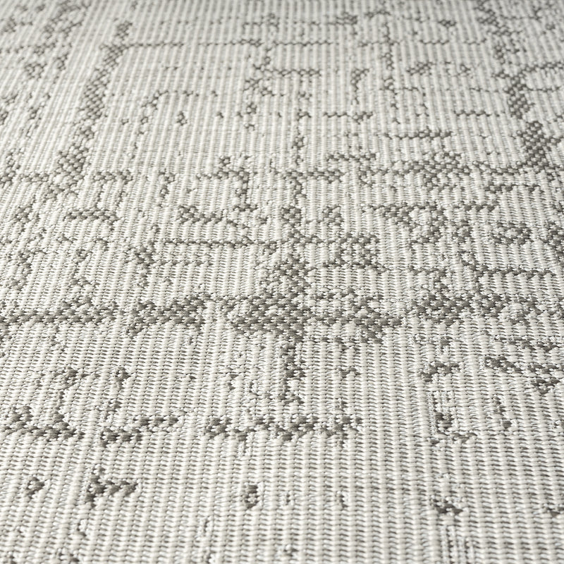 Indoor and outdoor flatweave carpet for patio, balcony, conservatory; durable; abstract; grey, anthracite, brown-zoom-