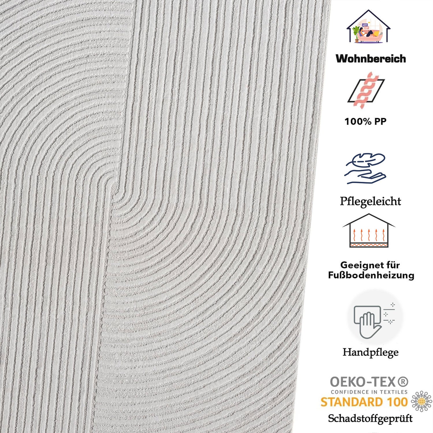 Teppich Kurzflor Modern 3D Muster Hoch-Tief-Struktur Wohnzimmer&Schlafzimmer-zoom-85