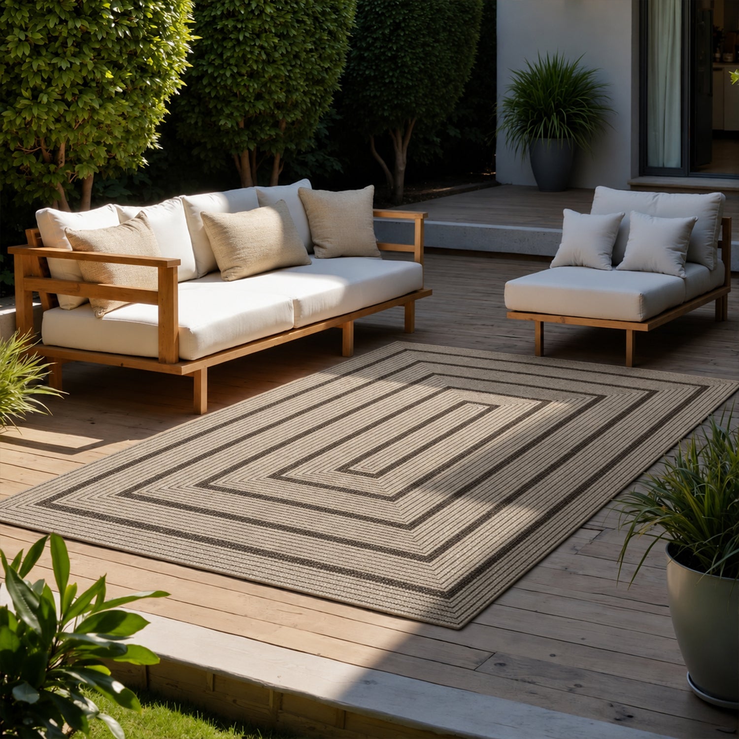 Teppich In- & Outdoor Wetterfest – Balkon Terrasse Garten, Wohnzimmer & Küche -Waschbar-zoom-10
