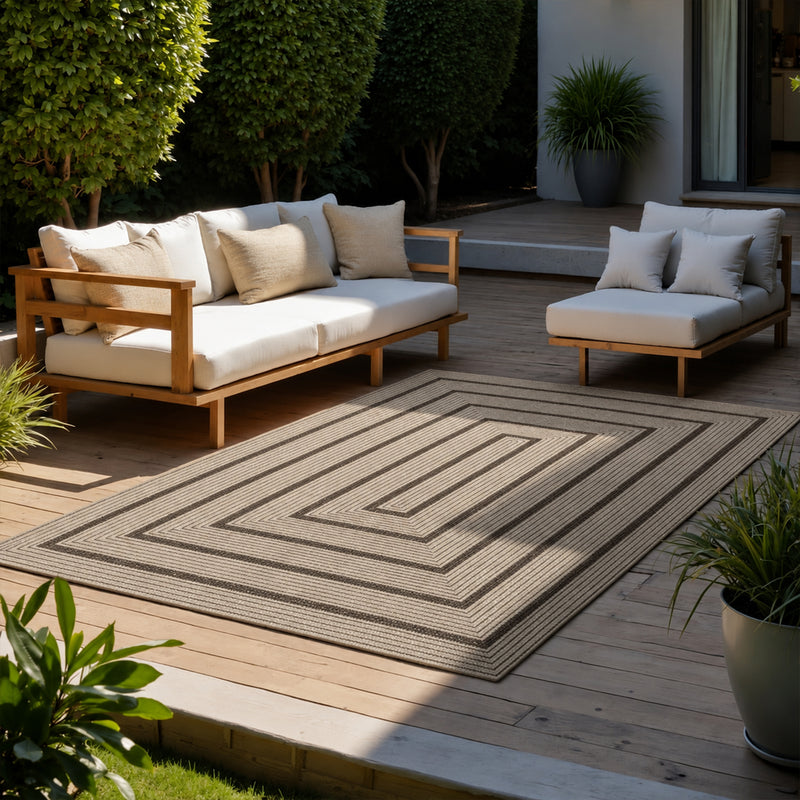 Teppich In- & Outdoor Wetterfest – Balkon Terrasse Garten, Wohnzimmer & Küche -Waschbar-zoom-
