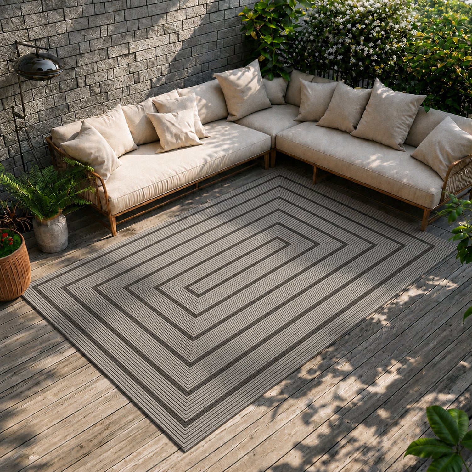 Teppich In- & Outdoor Wetterfest – Balkon Terrasse Garten, Wohnzimmer & Küche -Waschbar-zoom-20