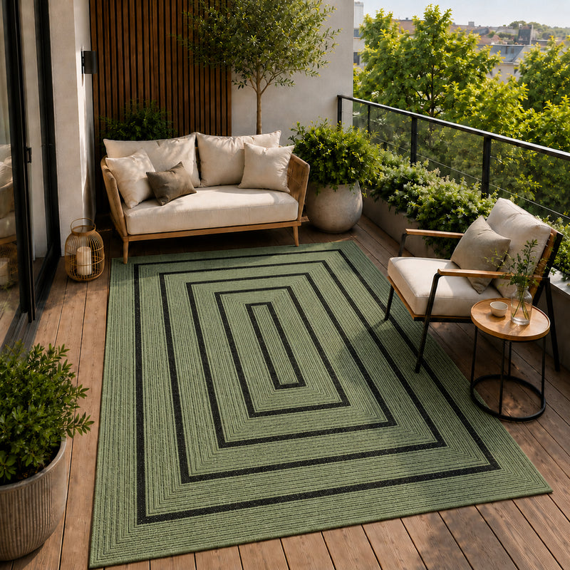 Teppich In- & Outdoor Wetterfest – Balkon Terrasse Garten, Wohnzimmer & Küche -Waschbar-zoom-