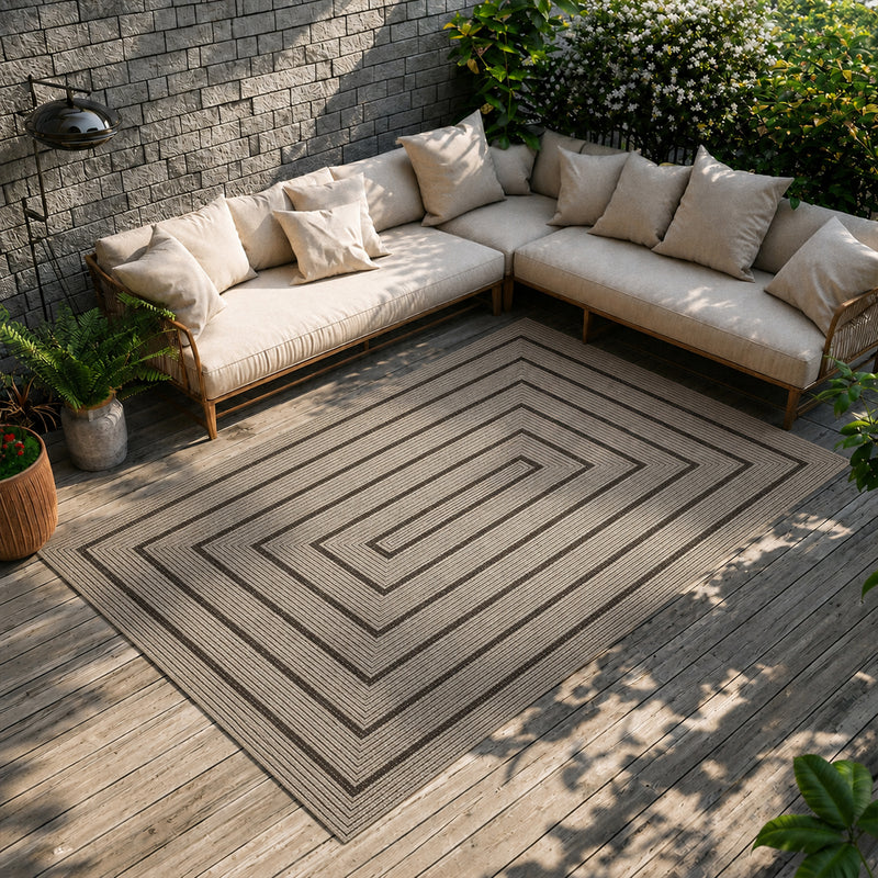 Teppich In- & Outdoor Wetterfest – Balkon Terrasse Garten, Wohnzimmer & Küche -Waschbar-zoom-