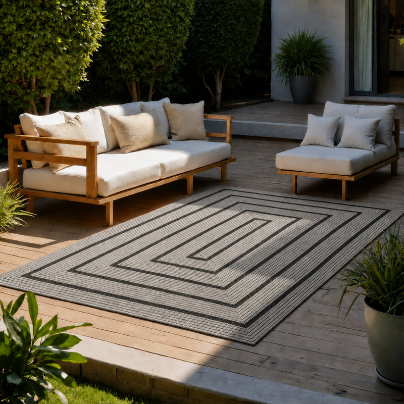 Teppich In- & Outdoor Wetterfest – Balkon Terrasse Garten, Wohnzimmer & Küche -Waschbar-zoom-