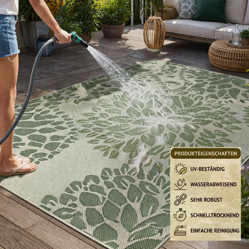 Teppich In- & Outdoor Wetterfest – Balkon Terrasse Garten, Wohnzimmer & Küche -Waschbar-zoom-