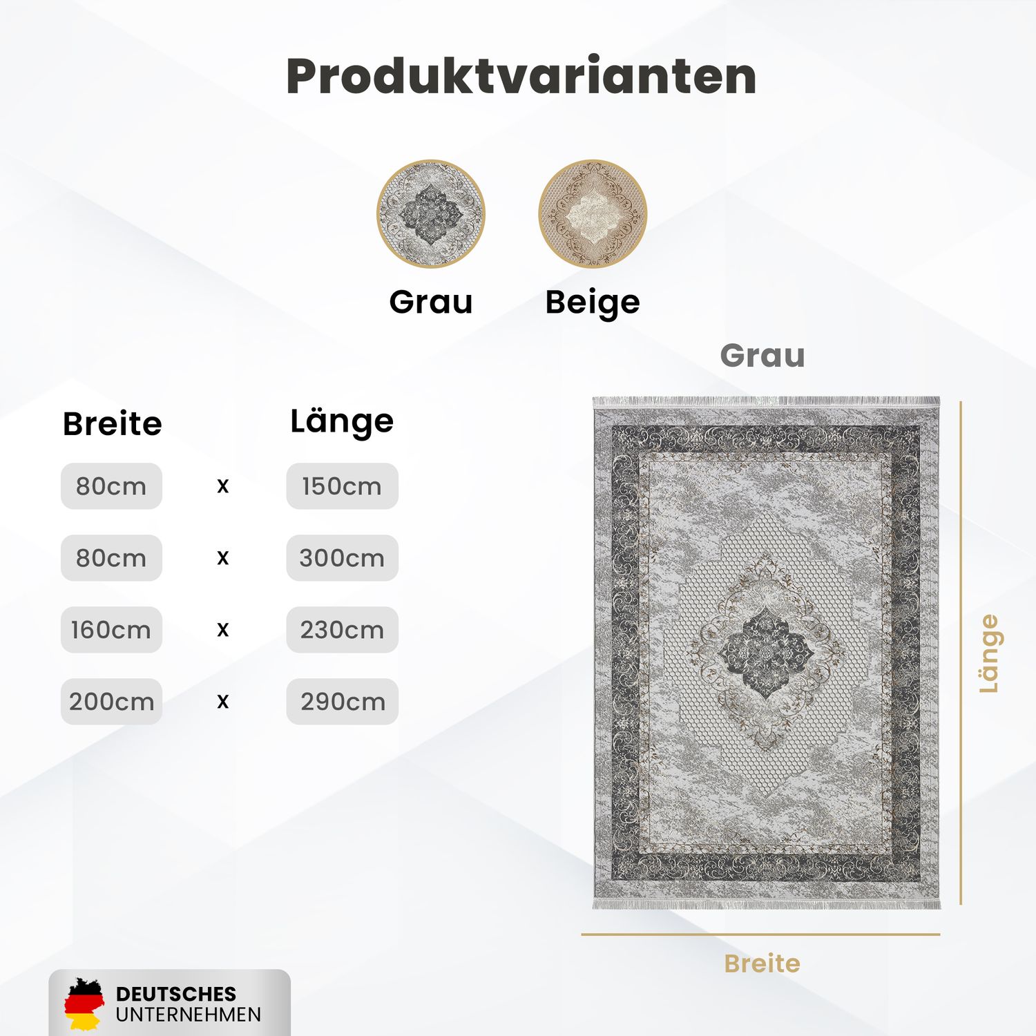 Classic Modern Rug with Ornamental Pattern, Oriental Runner, Suitable for Underfloor Heating-15