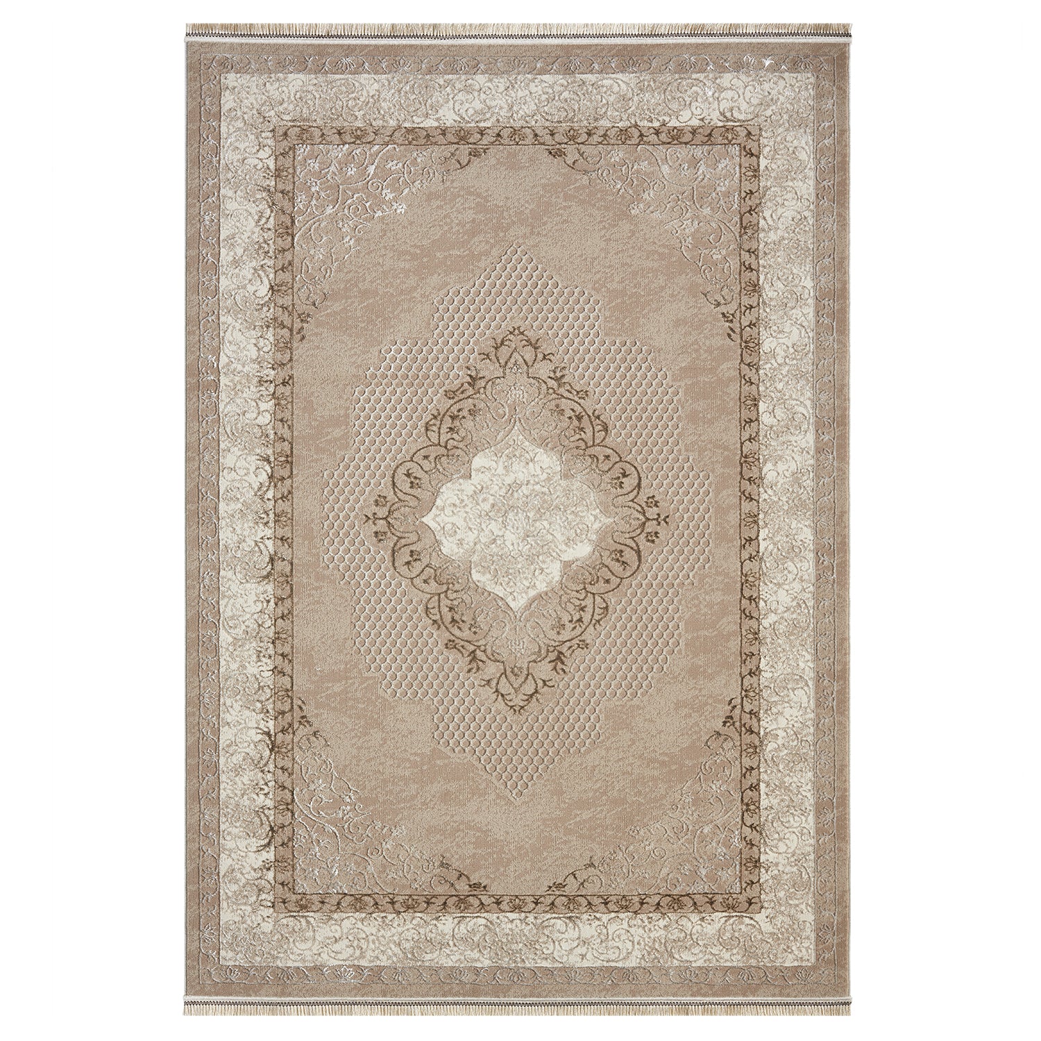 Classic Modern Rug with Ornamental Pattern, Oriental Runner, Suitable for Underfloor Heating-1