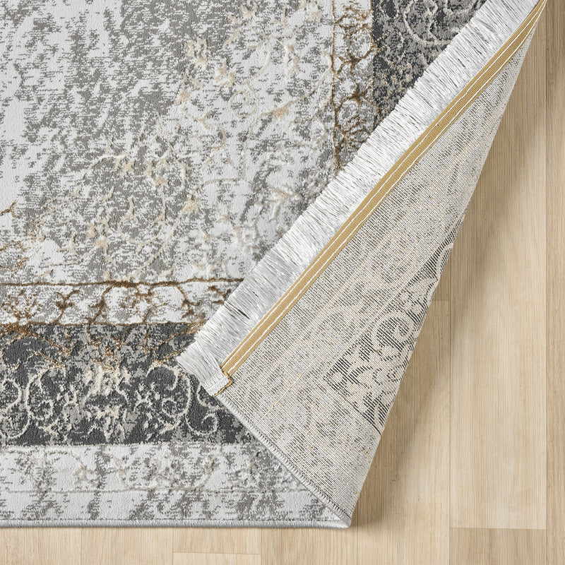 Classic Modern Rug with Ornamental Pattern, Oriental Runner, Suitable for Underfloor Heating-zoom-