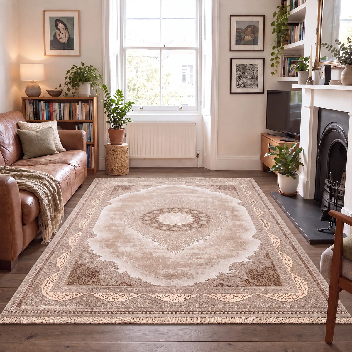 Short-pile carpet, modern rug with ornamental pattern – Easy-care & durable – Suitable for underfloor heating-10