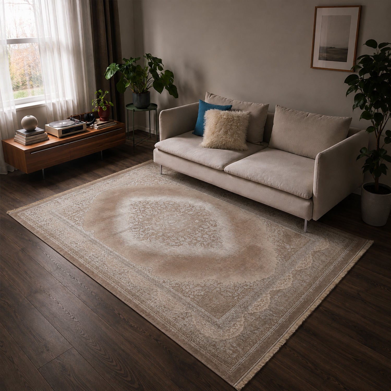 Teppich Kurzflor Moderner Teppich mit Ornament-Muster – Pflegeleicht & Robust – Für Fußbodenheizung geeignet-13