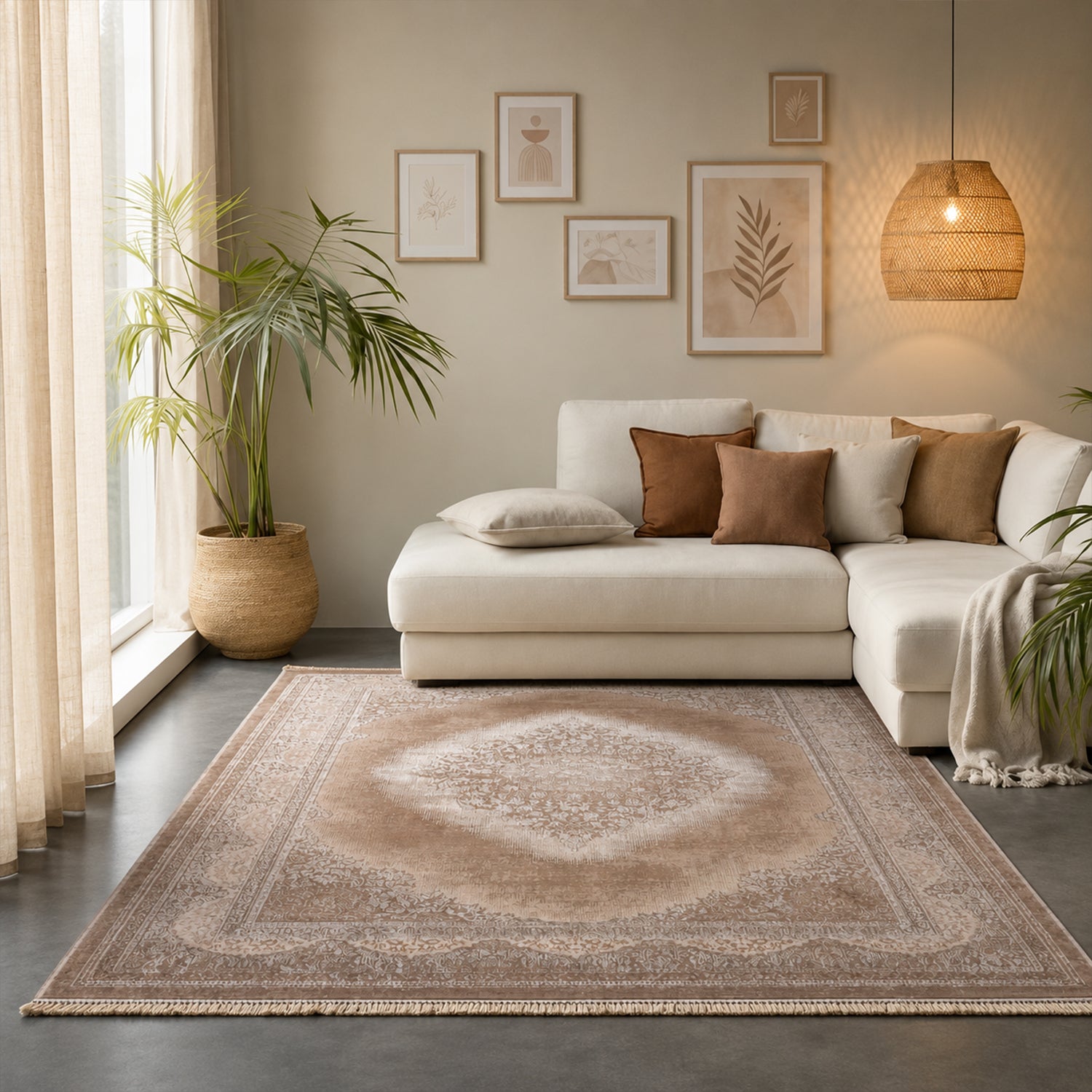 Teppich Kurzflor Moderner Teppich mit Ornament-Muster – Pflegeleicht & Robust – Für Fußbodenheizung geeignet-zoom-18