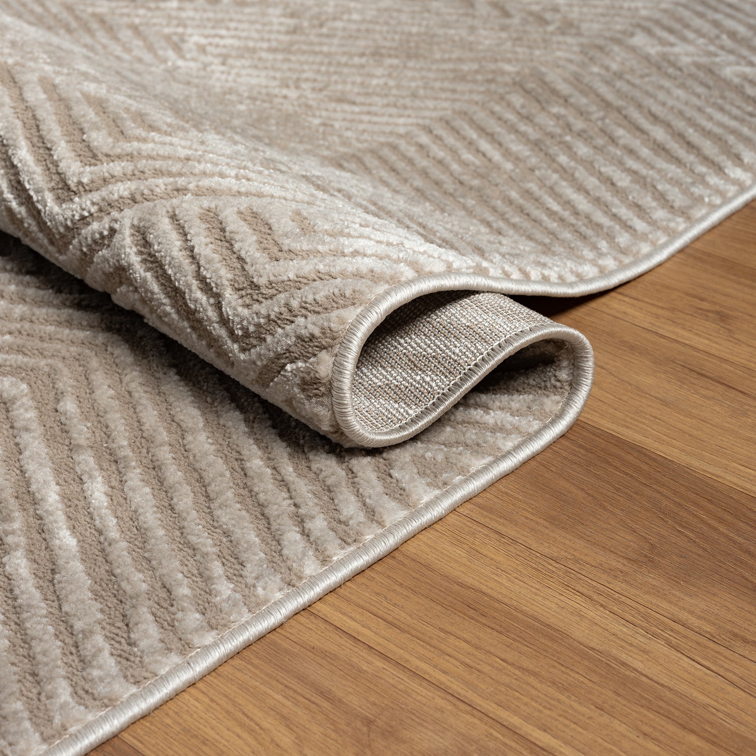 Short-pile rug for living room, diamond pattern with high and low relief/3D effect, for bedroom, Boho style-zoom-9